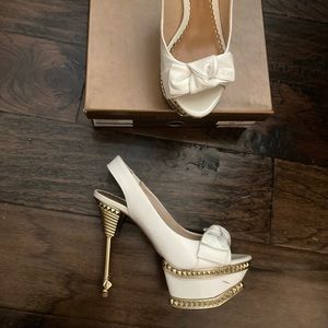 Bebe white heels size 6